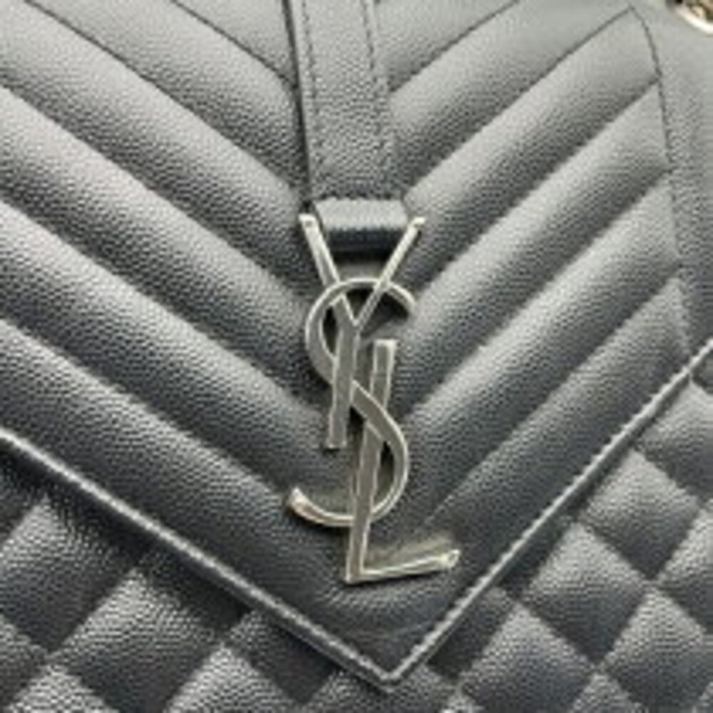Saint Laurent Chain Caviar Black Bag Sterling Envelope Shoulder - Picture 8 of 11